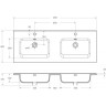 База под раковину BELBAGNO ETNA-1200-4C-SO-2-RW подвесная с четырьмя выкатными ящиками для раковины с двумя чашами, Rovere Moro, 1202x462x500